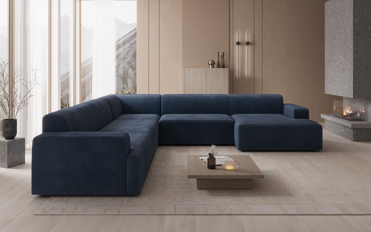 Designer Sofa Monza Wunnlandschaft U XXL a Samt