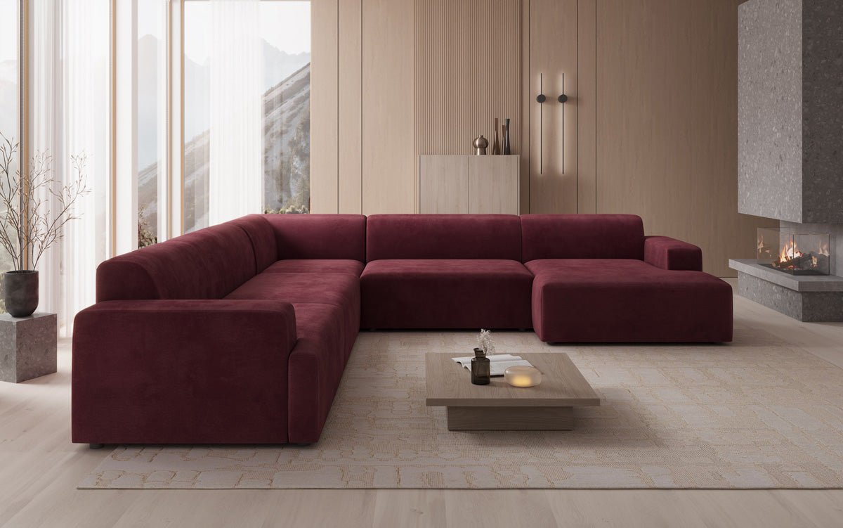 Designer Sofa Monza Wunnlandschaft U XXL a Samt
