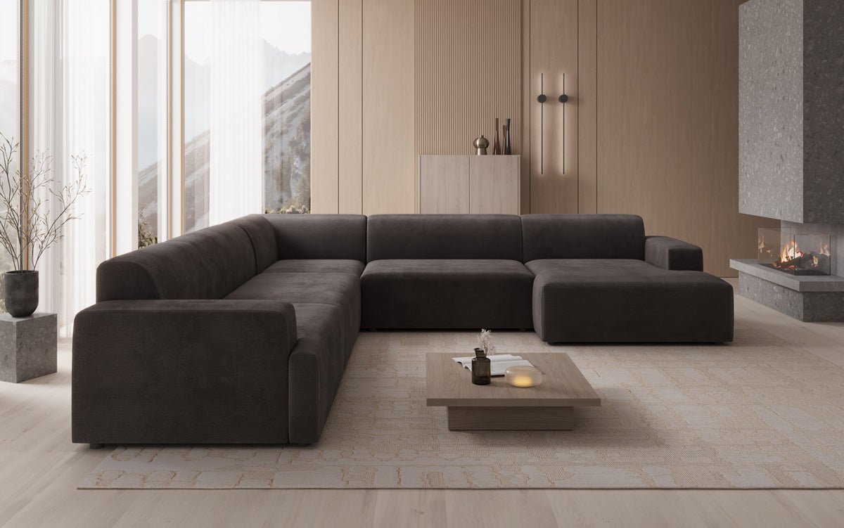 Designer Sofa Monza Wunnlandschaft U XXL a Samt