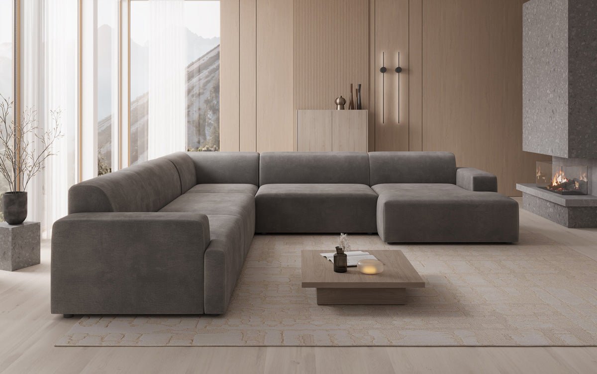 Designer Sofa Monza Wunnlandschaft U XXL a Samt