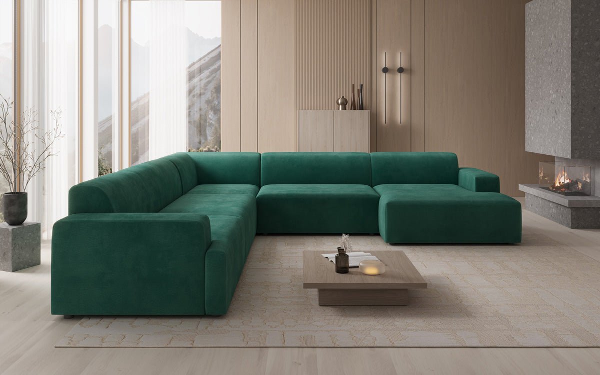 Designer Sofa Monza Wunnlandschaft U XXL a Samt