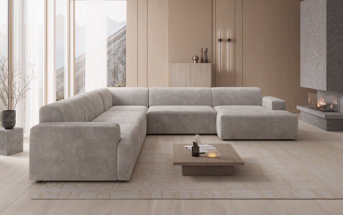 Designer Sofa Monza Wunnlandschaft U XXL a Samt