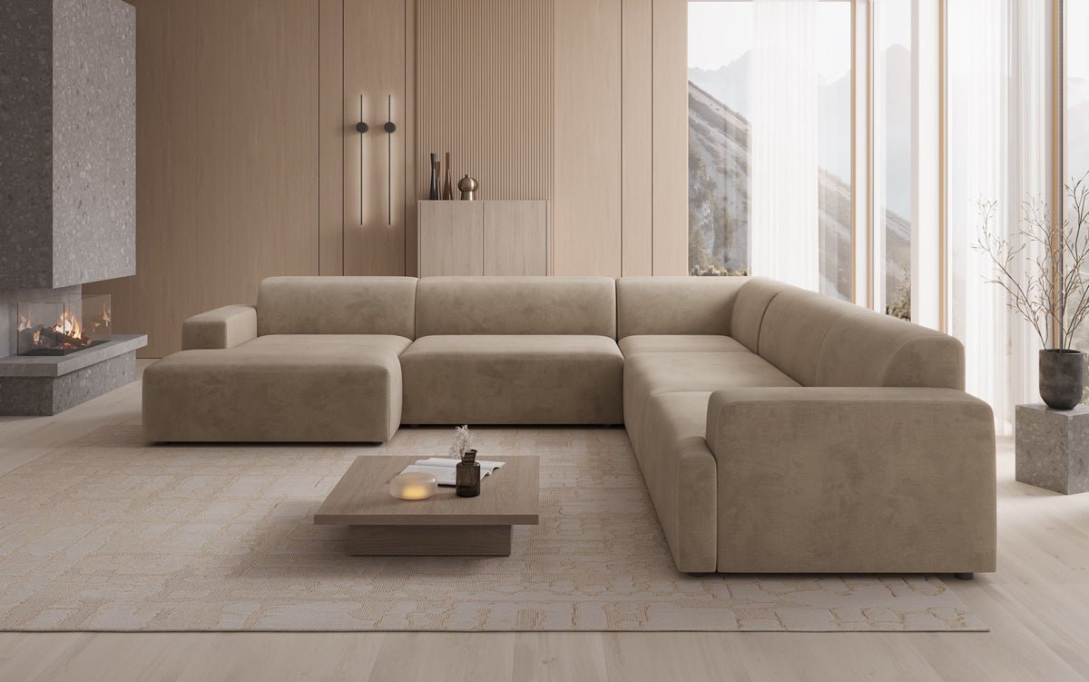 Designer Sofa Monza Wunnlandschaft U XXL a Samt