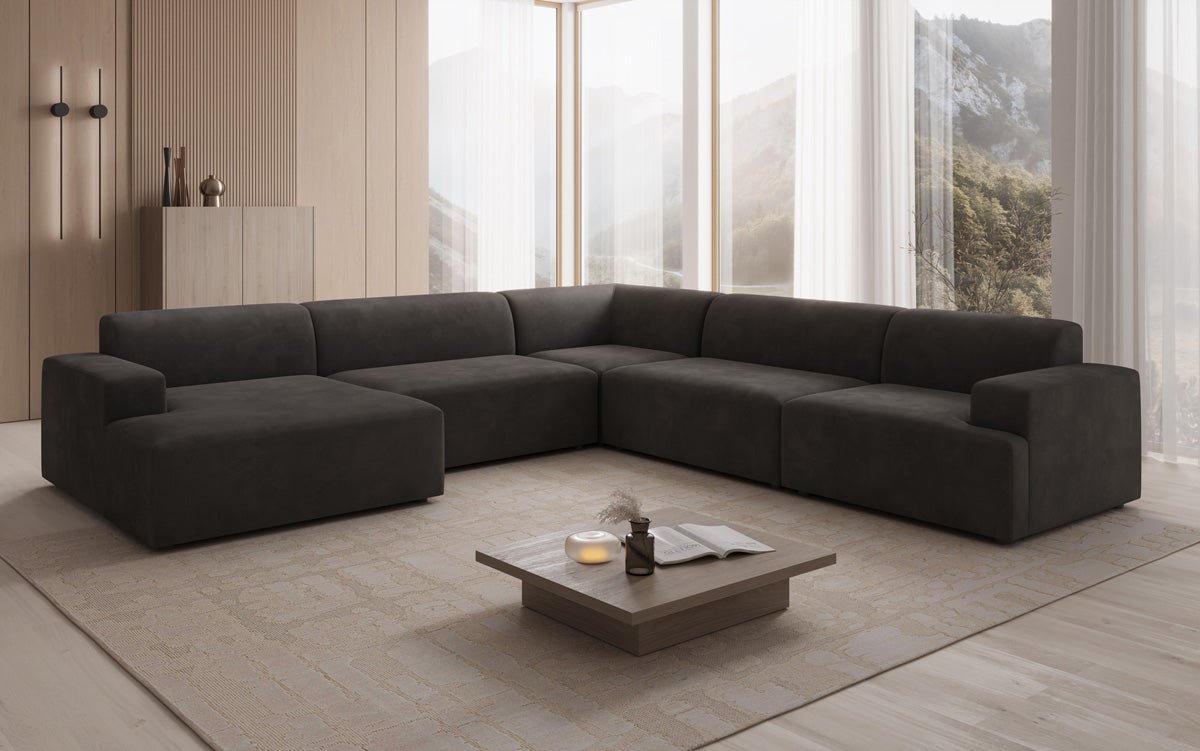Designer Sofa Monza Wunnlandschaft U XXL a Samt