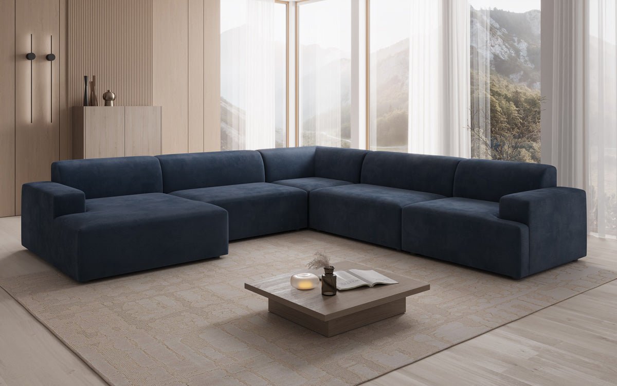 Designer Sofa Monza Wunnlandschaft U XXL a Samt