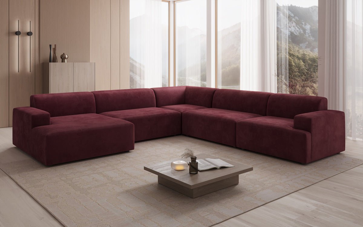 Designer Sofa Monza Wunnlandschaft U XXL a Samt