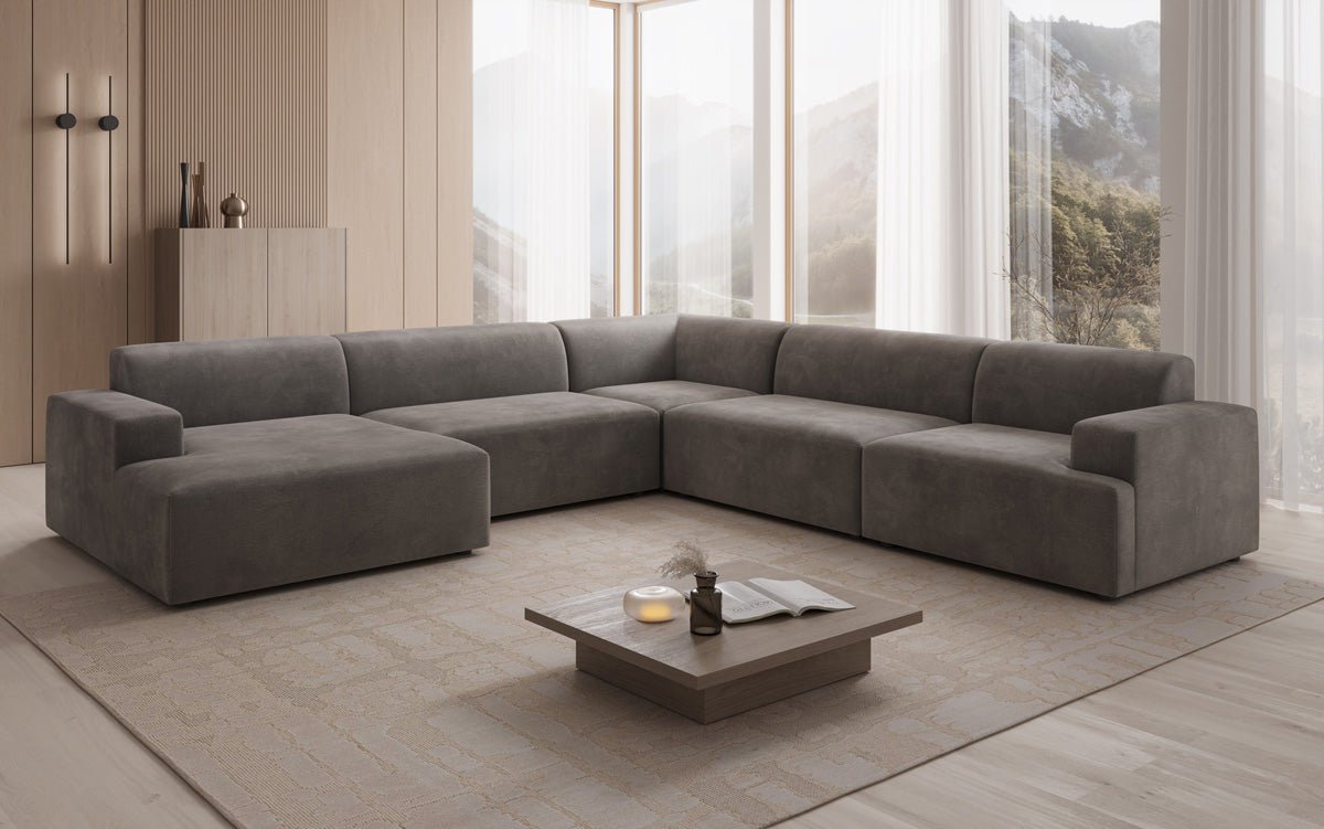 Designer Sofa Monza Wunnlandschaft U XXL a Samt