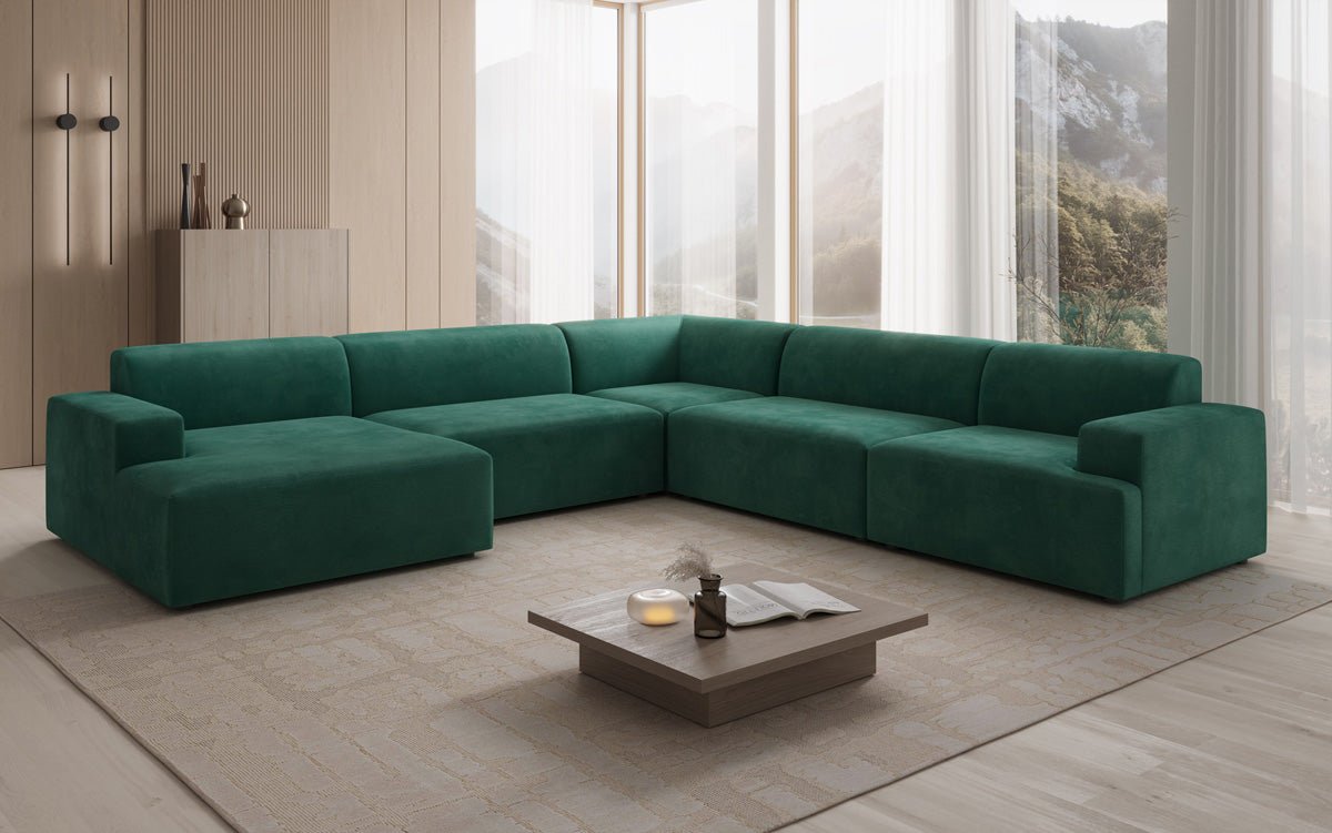 Designer Sofa Monza Wunnlandschaft U XXL a Samt