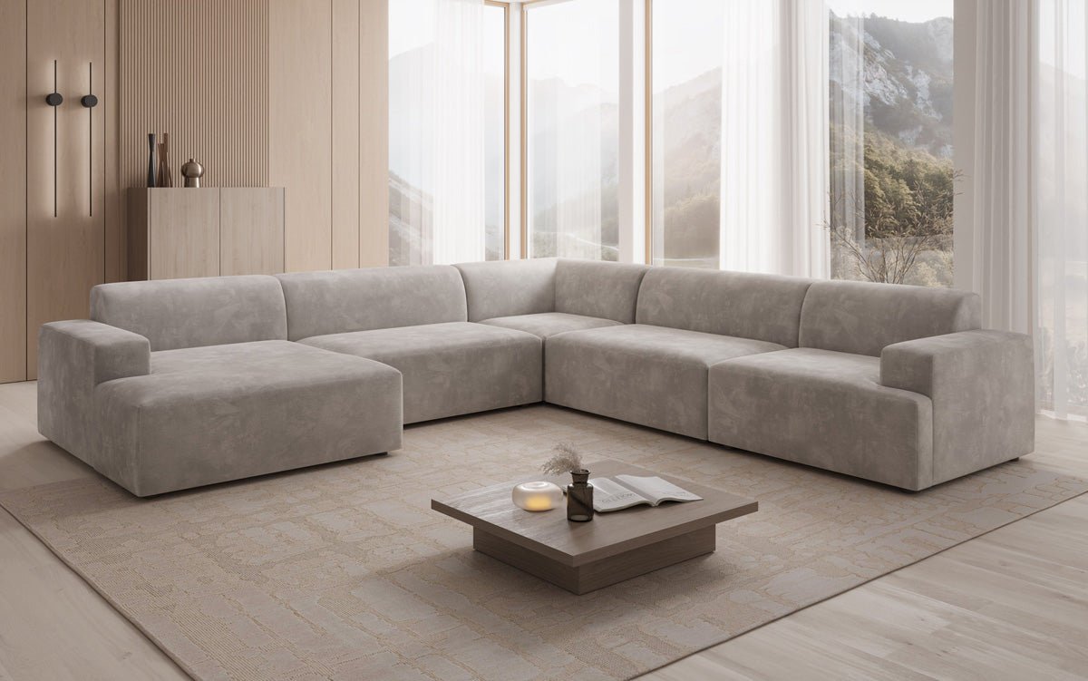 Designer Sofa Monza Wunnlandschaft U XXL a Samt