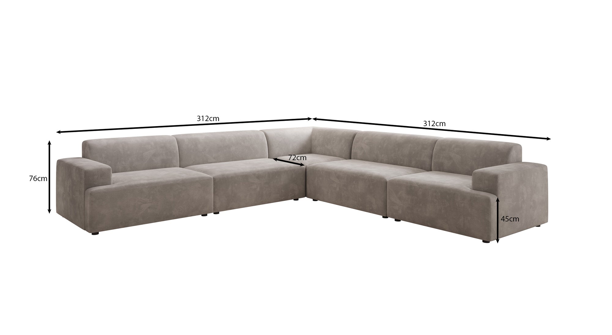 Designer Sofa Monza Wohnlandschaft L XXL in Samt
