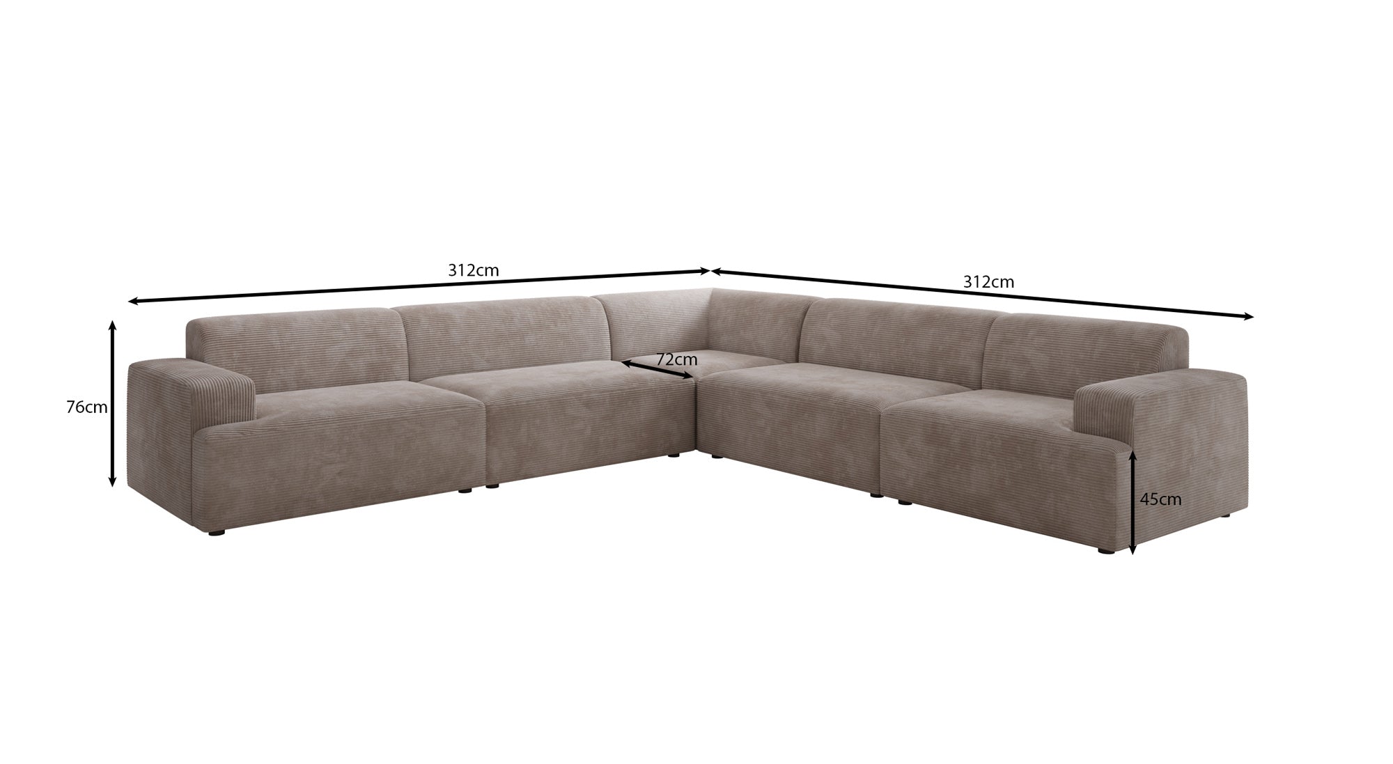 Designer Sofa Monza Wunnlandschaft L XXL am Cord