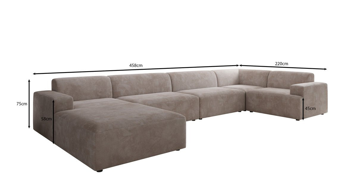 Designer Sofa Monza U XXL am Cord