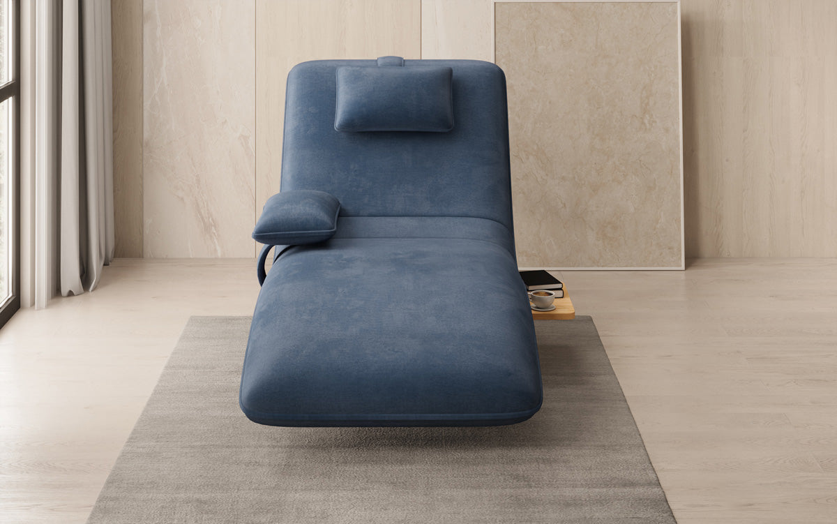 Designer Relax-Liege Velor Samt mit Drehfunktion und Beistelltisch