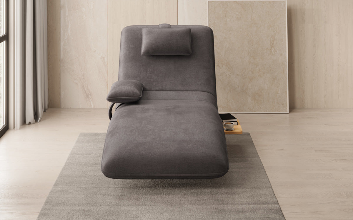 Designer Relax-Liege Velor Samt mit Drehfunktion und Beistelltisch