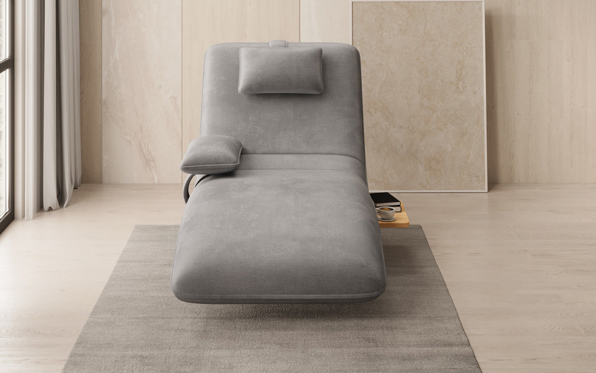 Designer Relax-Liege Velor Samt mit Drehfunktion und Beistelltisch