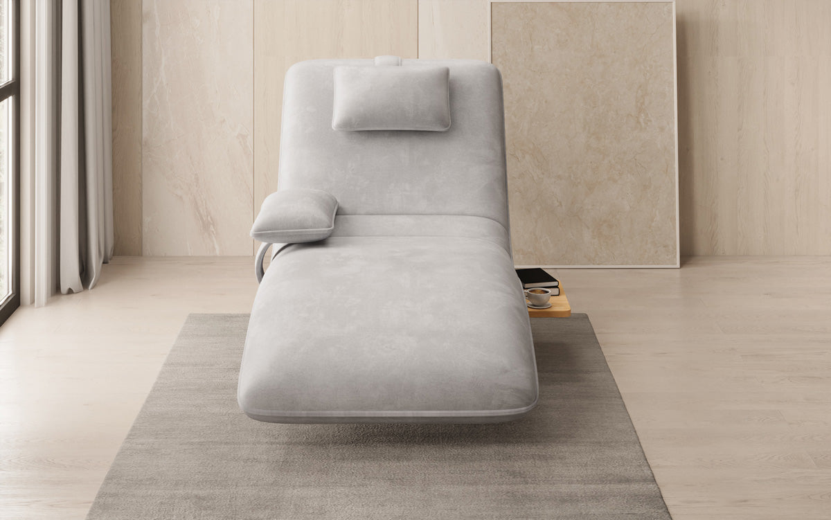 Designer Relax-Liege Velor Samt mit Drehfunktion und Beistelltisch