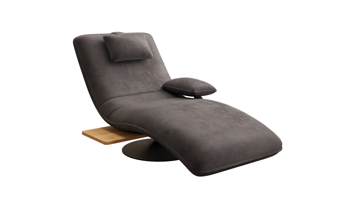 Designer Relax-Liege Velor Samt mit Drehfunktion und Beistelltisch