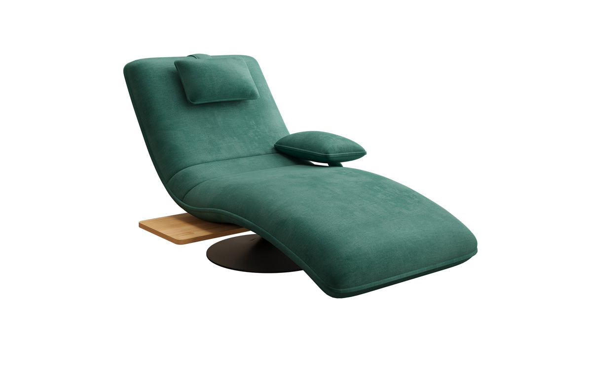 Designer Relax-Liege Velor Samt mit Drehfunktion und Beistelltisch
