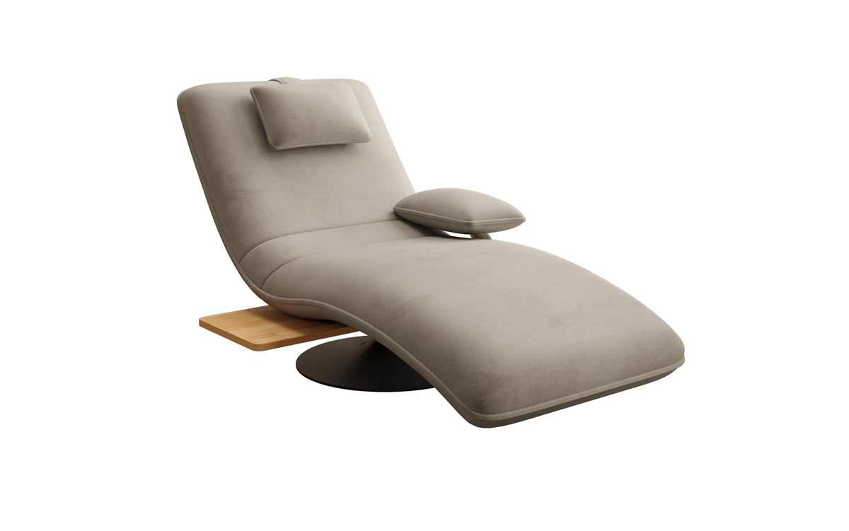 Designer Relax-Liege Velor Samt mit Drehfunktion und Beistelltisch