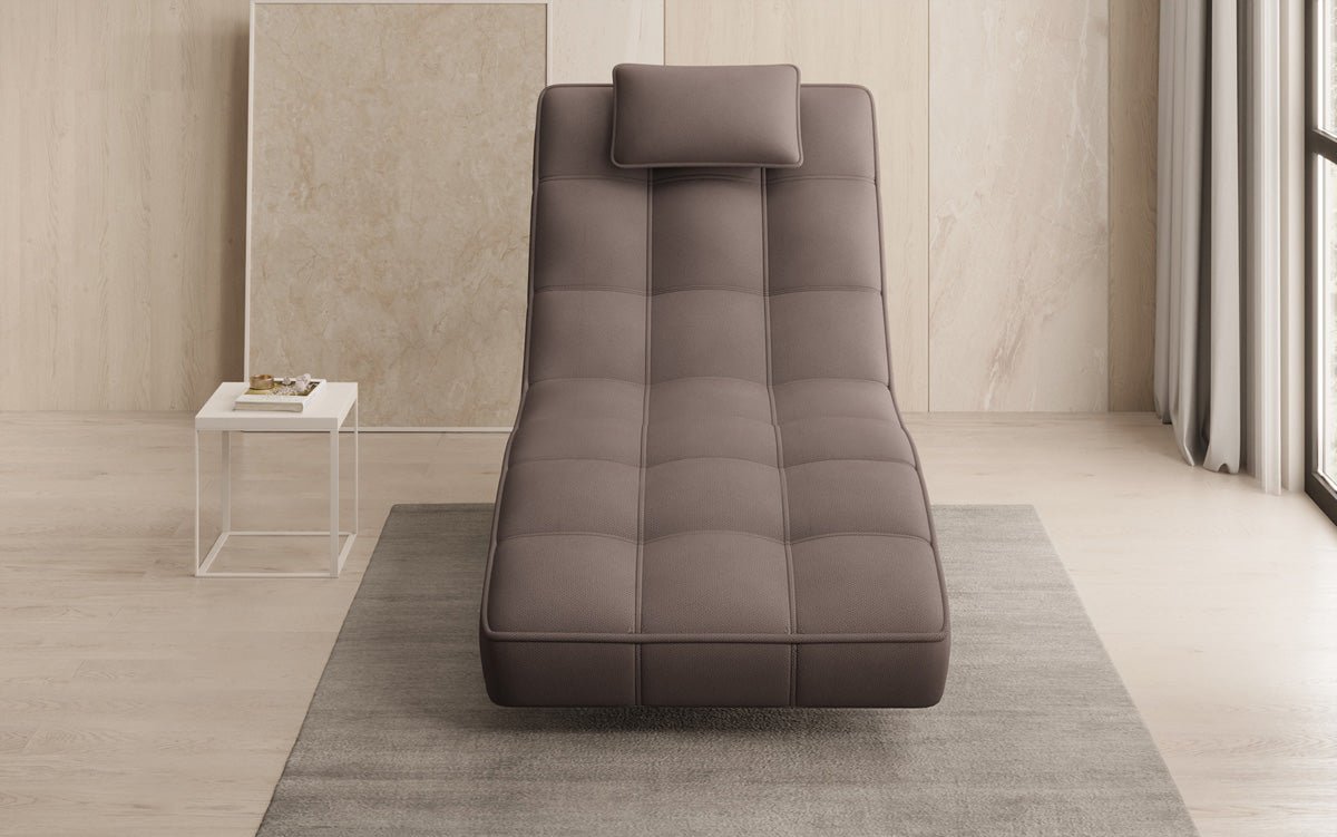 Designer Relax-Liege Livara Stoff mat Dréifunktioun