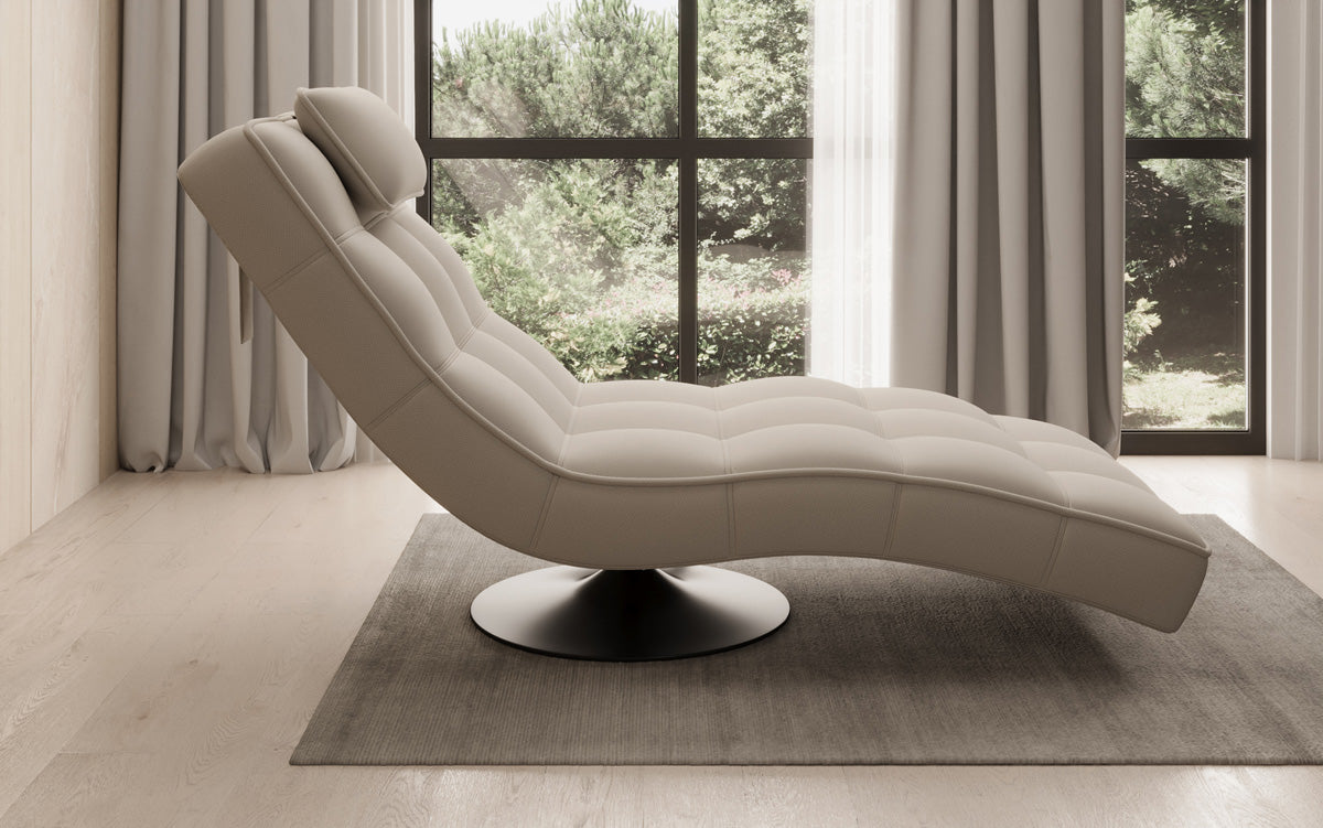 Designer Relax-Liege Livara Stoff mit Drehfunktion