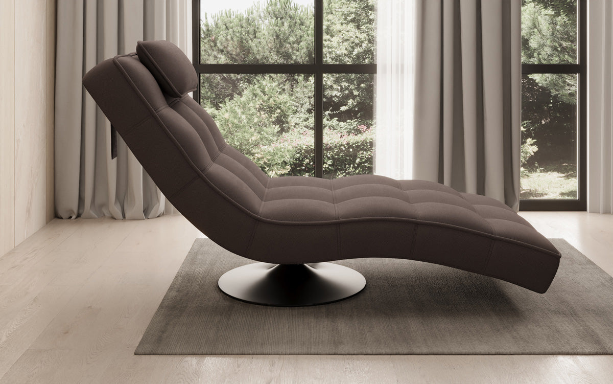 Designer Relax-Liege Livara Stoff mit Drehfunktion