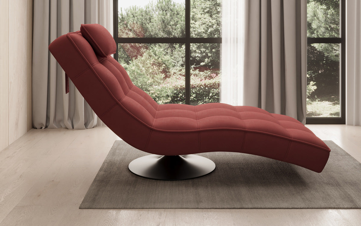 Designer Relax-Liege Livara Stoff mit Drehfunktion