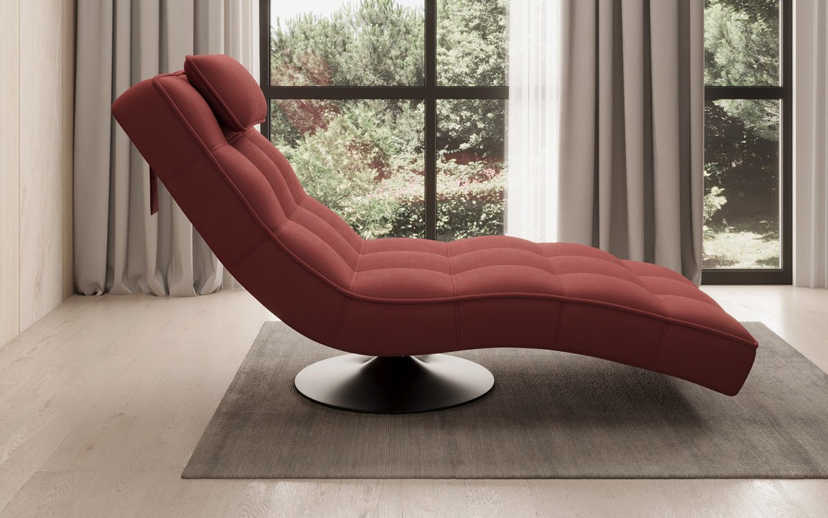Designer Relax-Liege Livara Stoff mat Dréifunktioun