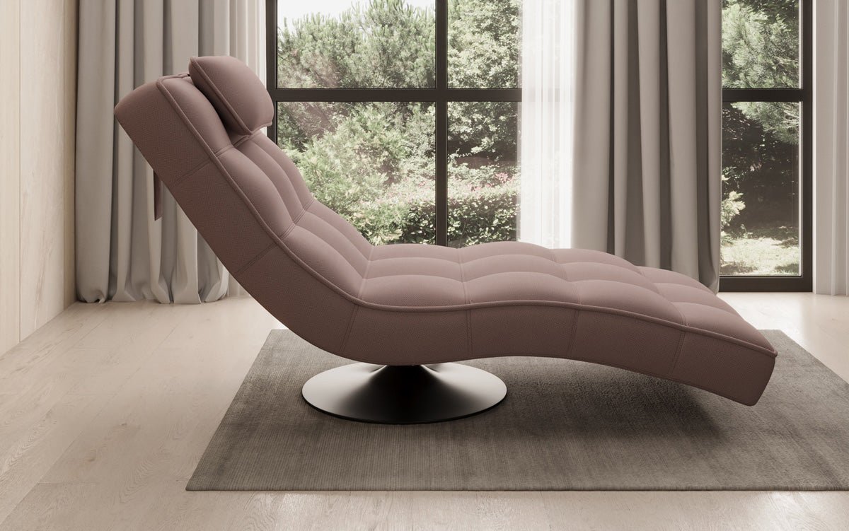 Designer Relax-Liege Livara Stoff mat Dréifunktioun