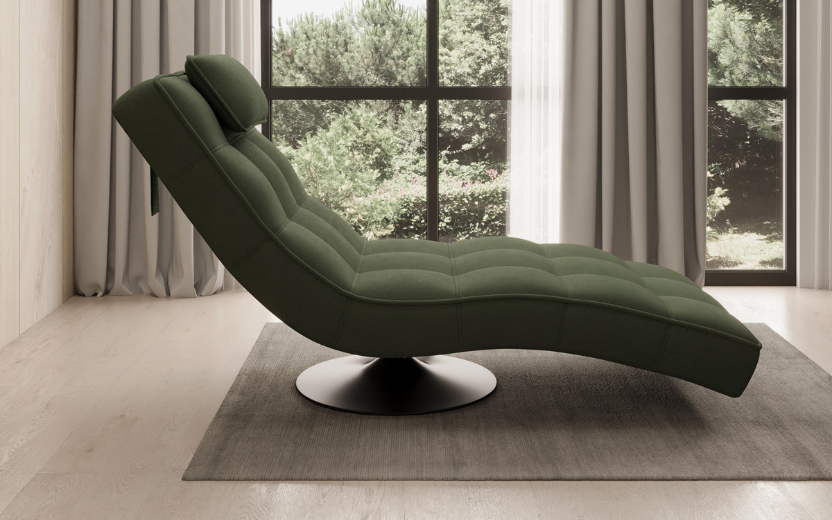 Designer Relax-Liege Livara Stoff mit Drehfunktion