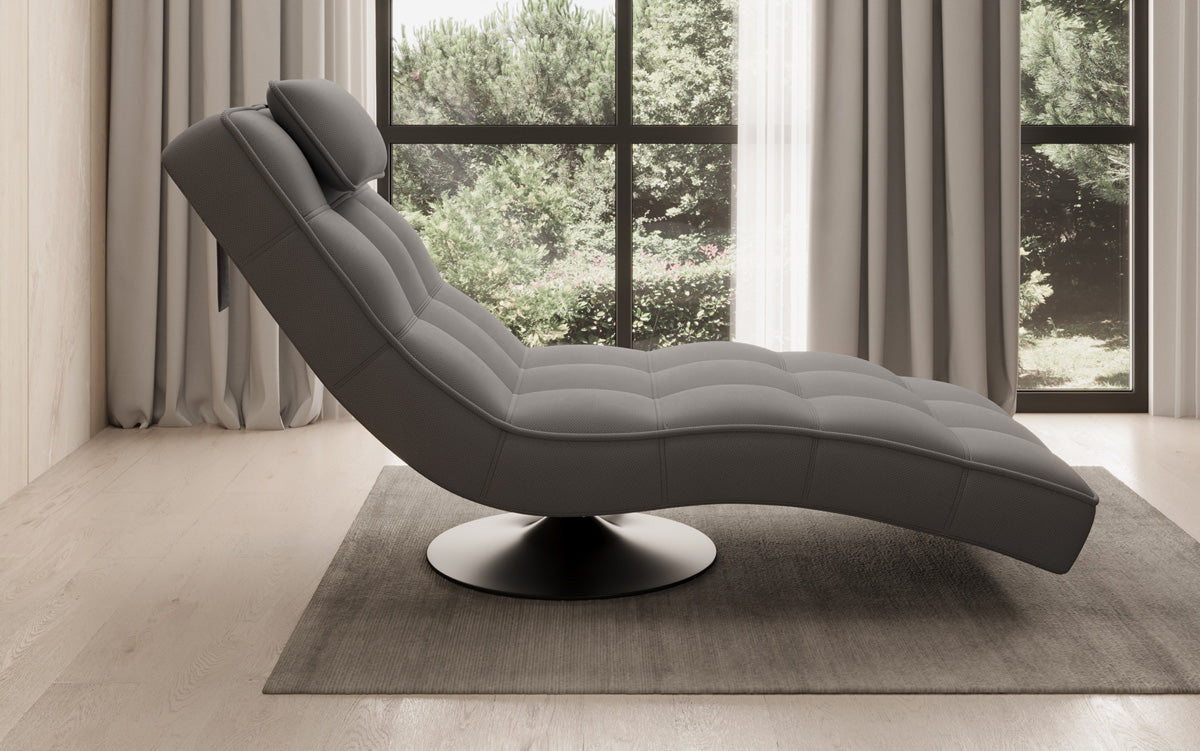 Designer Relax-Liege Livara Stoff mit Drehfunktion
