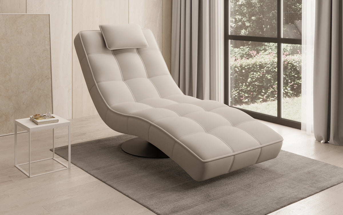 Designer Relax-Liege Livara Stoff mit Drehfunktion