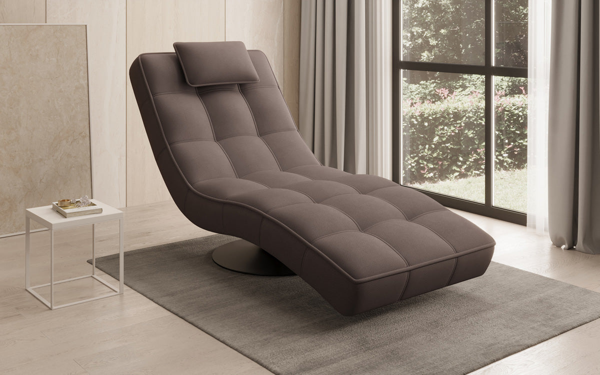 Designer Relax-Liege Livara Stoff mit Drehfunktion