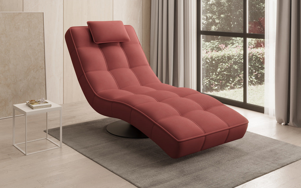 Designer Relax-Liege Livara Stoff mit Drehfunktion