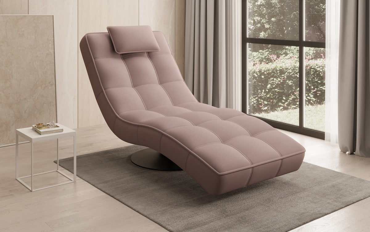 Designer Relax-Liege Livara Stoff mit Drehfunktion