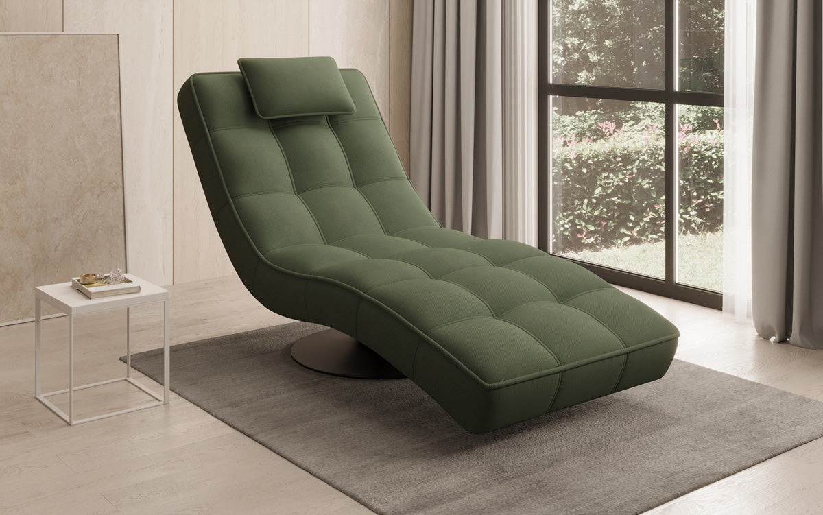 Designer Relax-Liege Livara Stoff mit Drehfunktion