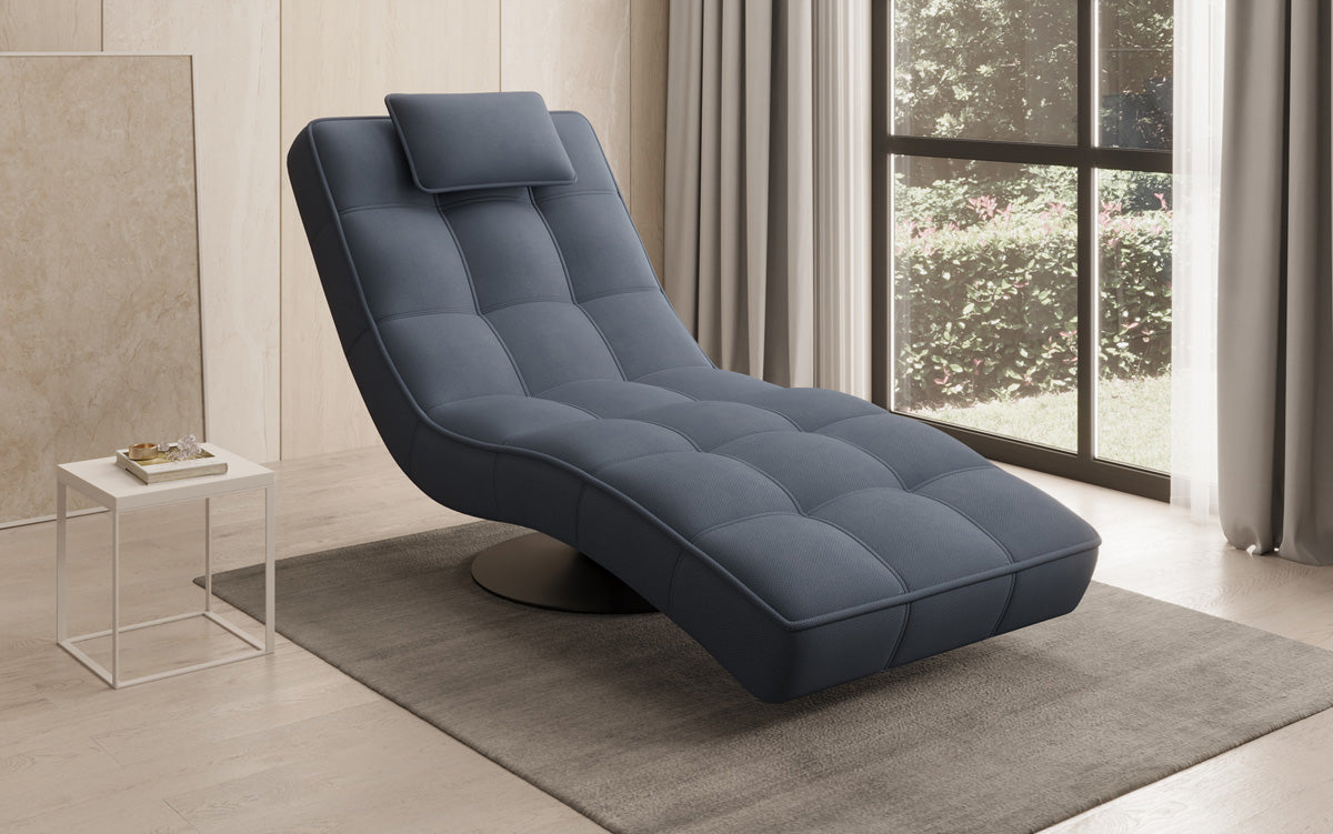 Designer Relax-Liege Livara Stoff mit Drehfunktion