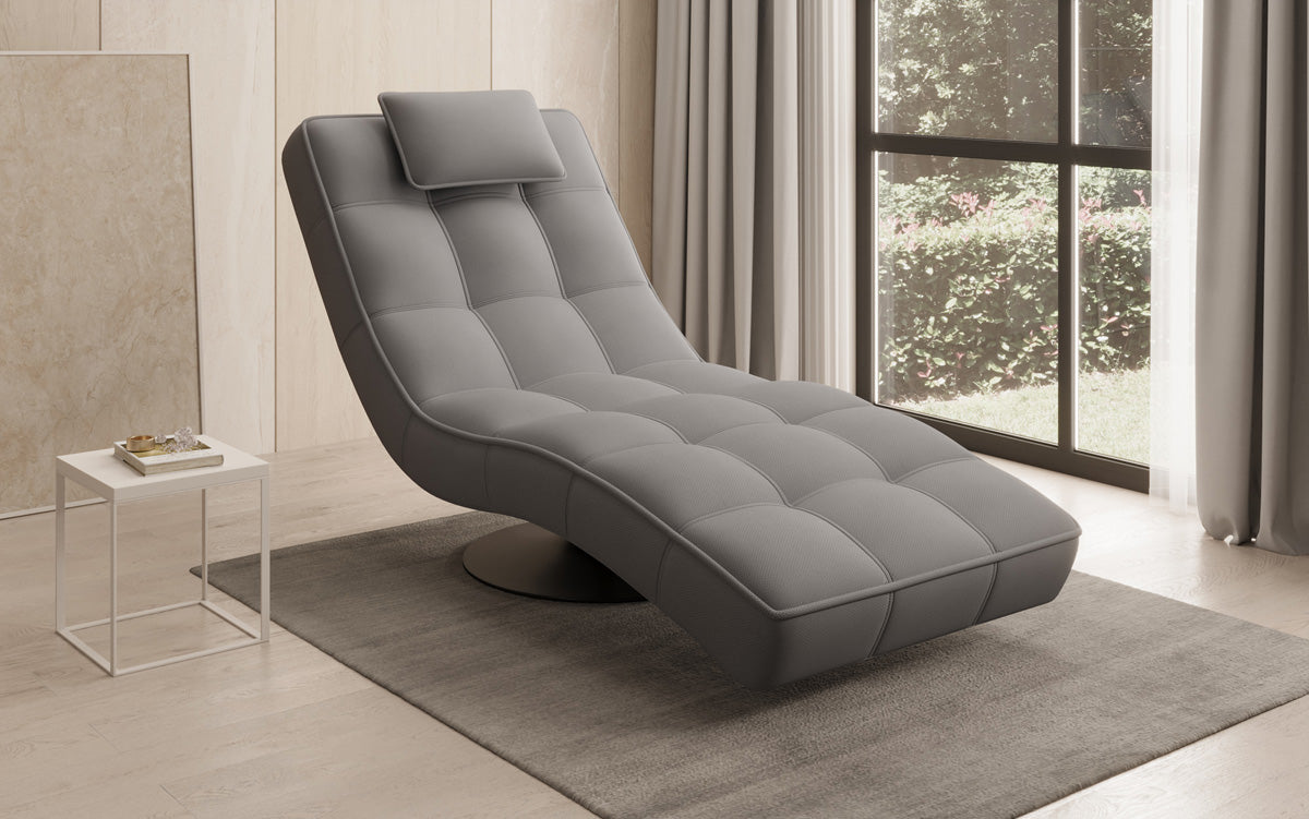 Designer Relax-Liege Livara Stoff mit Drehfunktion