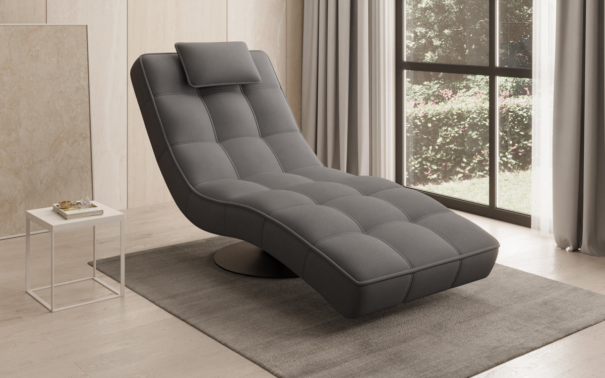 Designer Relax-Liege Livara Stoff mit Drehfunktion