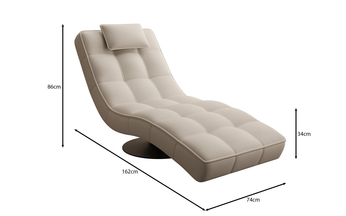Designer Relax-Liege Livara Stoff mit Drehfunktion