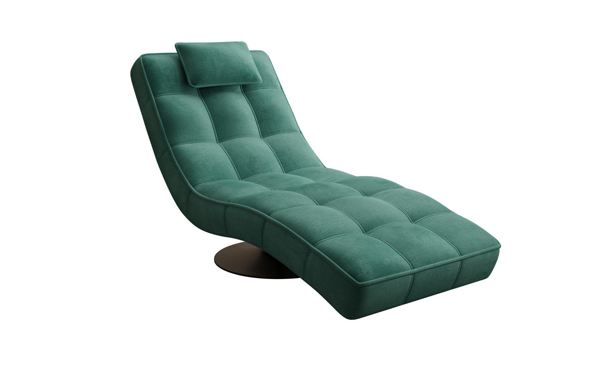 Designer Relax-Liege Livara Samt mit Drehfunktion