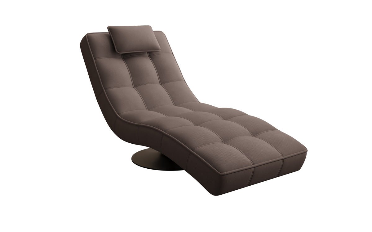 Designer Relax-Liege Livara Stoff mat Dréifunktioun