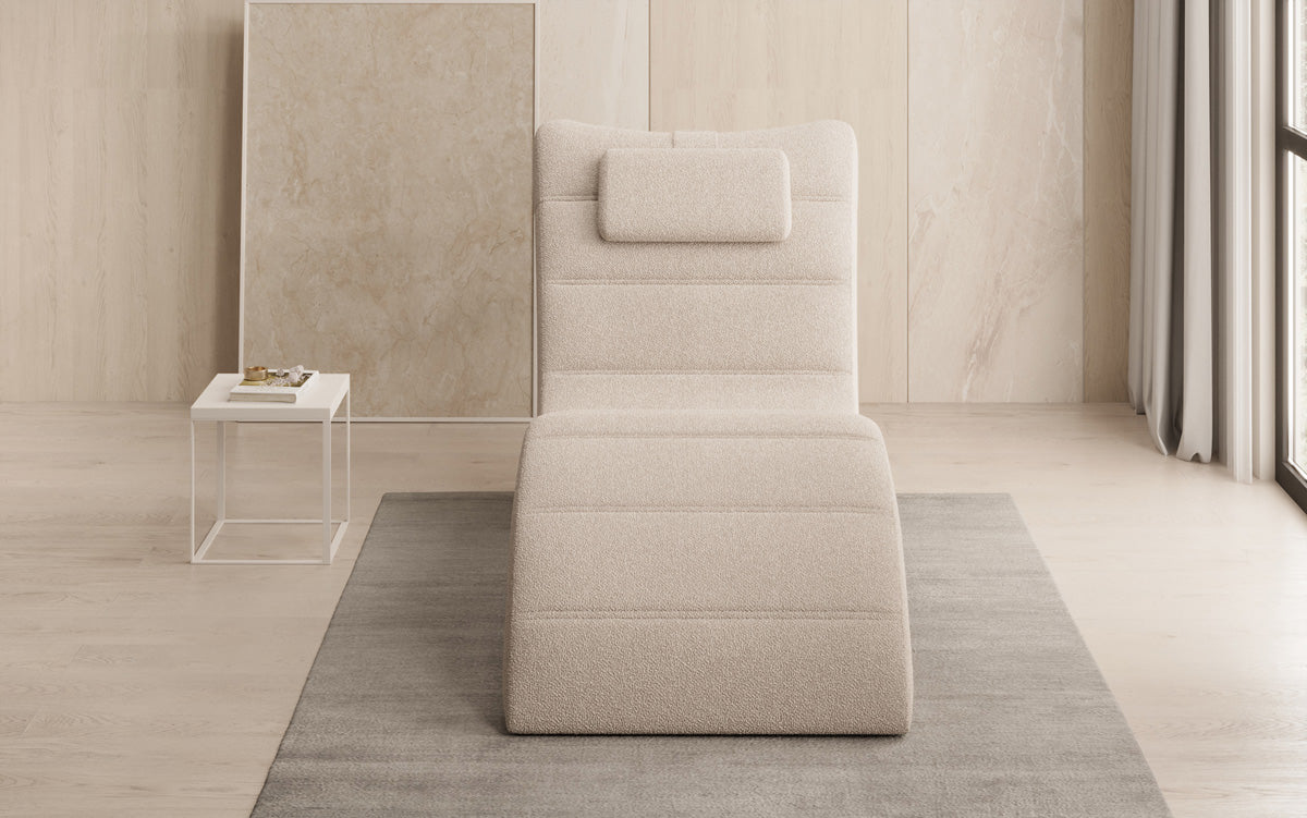 Designer Relax-Liege Leon in Bouclé