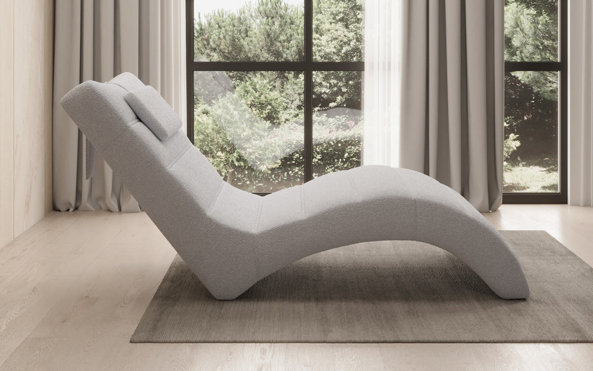 Designer Relax-Liege Leon in Bouclé