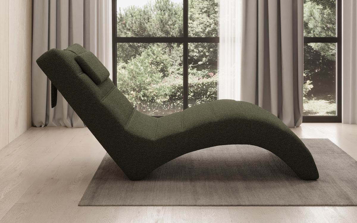 Designer Relax-Liege Leon in Bouclé