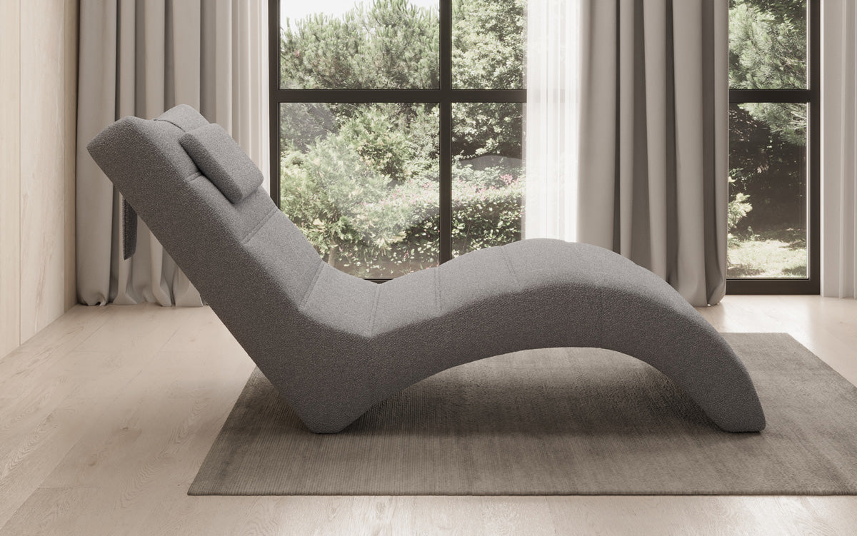 Designer Relax-Liege Leon in Bouclé