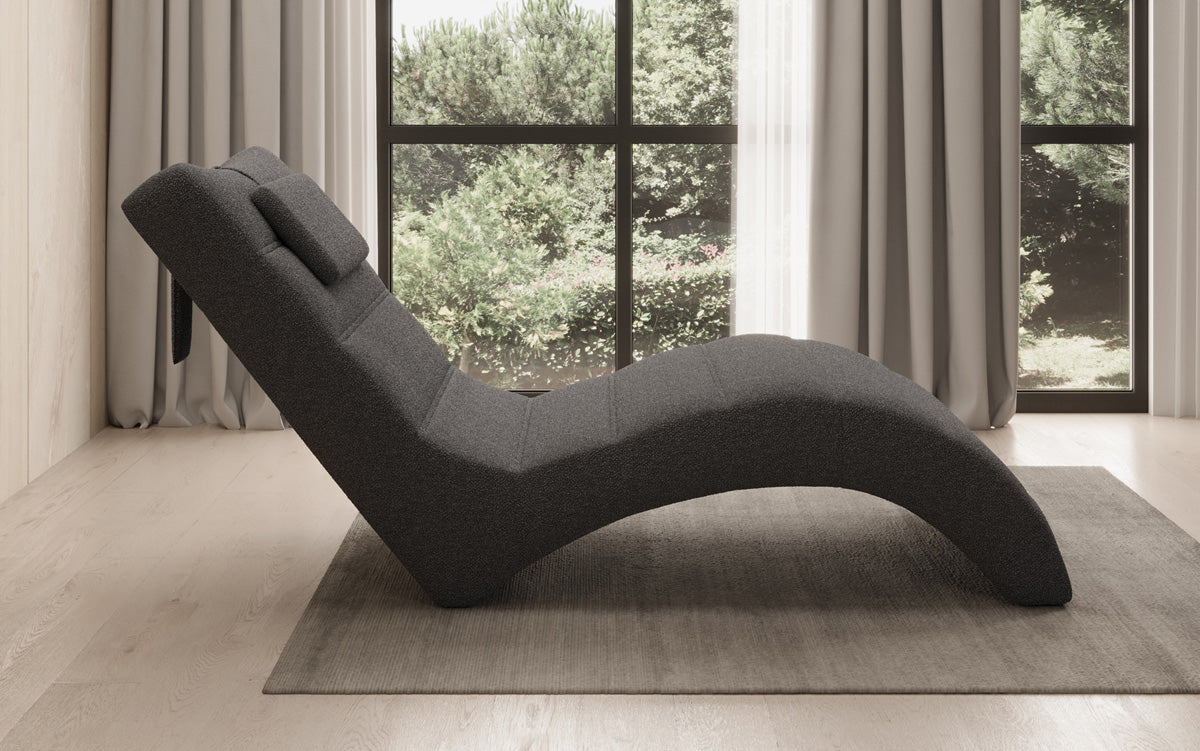 Designer Relax-Liege Leon in Bouclé