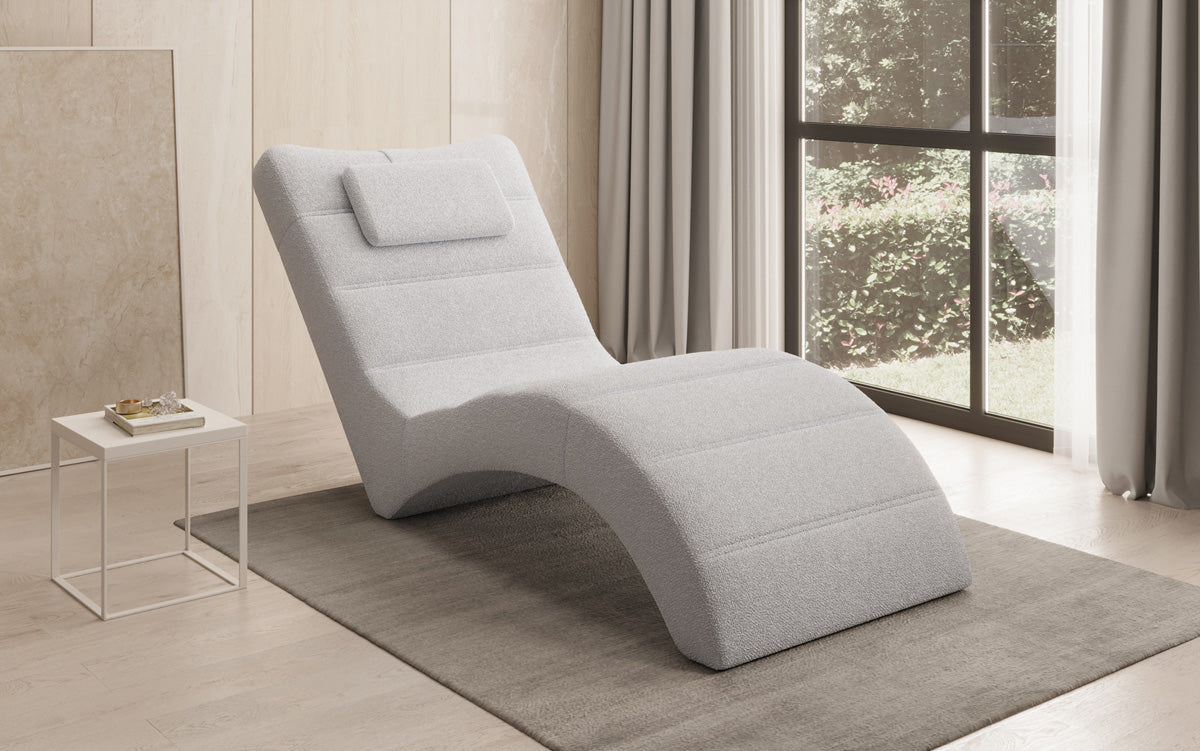 Designer Relax-Liege Leon in Bouclé