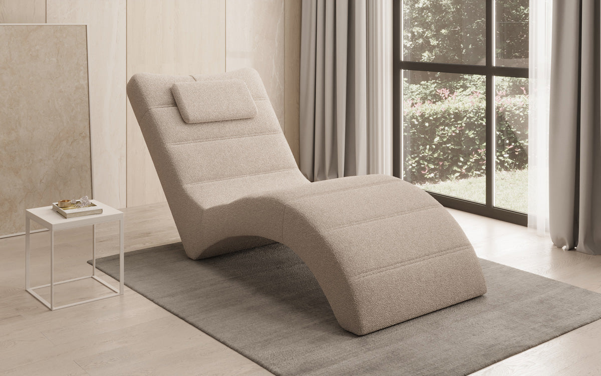 Designer Relax-Liege Leon in Bouclé