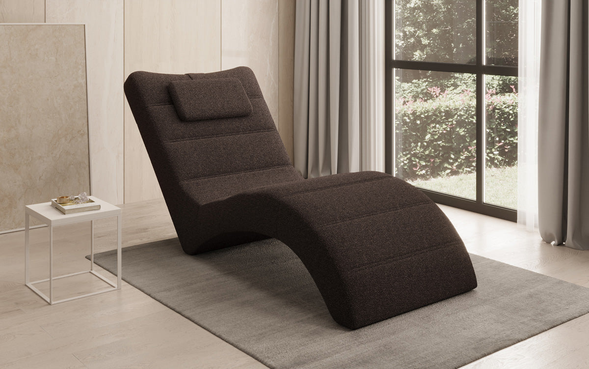 Designer Relax-Liege Leon in Bouclé